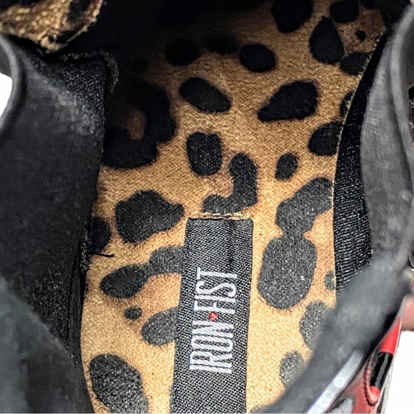 Iron Fist Fire Flame Red and Black Grunge Harajuku Boots Size 5 - Picture 7 of 16